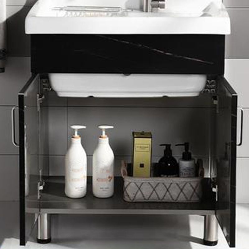 Solid Bath Vanity Set Ceramic Top Freestanding Single Sink Modern Bathroom Vanity Clearhalo 'Bathroom Remodel & Bathroom Fixtures' 'Bathroom Vanities' 'bathroom_vanities' 'Home Improvement' 'home_improvement' 'home_improvement_bathroom_vanities' 1200x1200_51f6e3e9-e162-45fd-b98c-ae2853d0dc0b