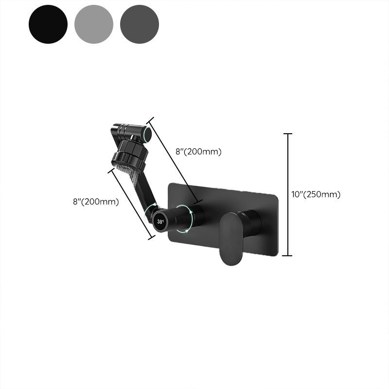 Modern Widespread Wall Mounted Bathroom Sink Faucet Lever Handle Low Arc Faucet Clearhalo 'Bathroom Remodel & Bathroom Fixtures' 'Bathroom Sink Faucets' 'Bathroom Sinks & Faucet Components' 'bathroom_sink_faucets' 'Home Improvement' 'home_improvement' 'home_improvement_bathroom_sink_faucets' 1200x1200_51fa08e1-009f-485b-b4a6-9ed3fbe27b4f