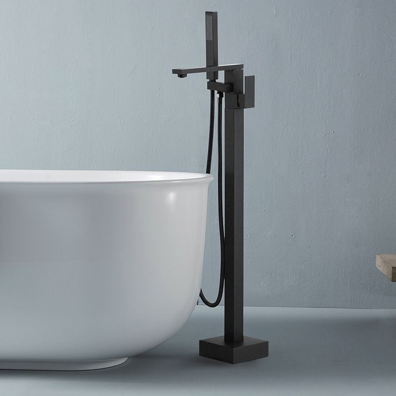 Floor Mounted Metal Freestanding Tub Filler Swivel Freestanding Faucet with Hose Clearhalo 'Bathroom Remodel & Bathroom Fixtures' 'Bathtub Faucets' 'bathtub_faucets' 'Home Improvement' 'home_improvement' 'home_improvement_bathtub_faucets' 1200x1200_520cec6b-0f9b-4cdd-be1e-3959dee62ca6