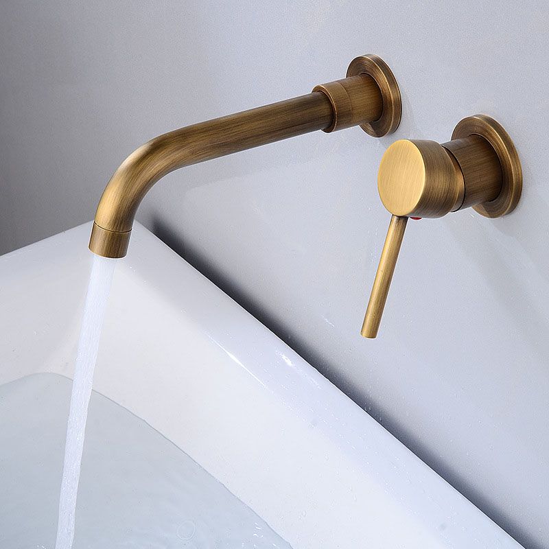 Wall Mounted Metal Tub Filler One Handle Rotatable Tub Faucet Trim Clearhalo 'Bathroom Remodel & Bathroom Fixtures' 'Bathtub Faucets' 'bathtub_faucets' 'Home Improvement' 'home_improvement' 'home_improvement_bathtub_faucets' 1200x1200_520e5802-e20e-432a-b5fa-587c72be583f