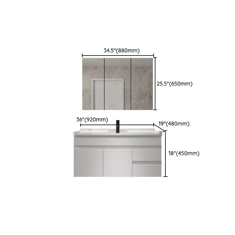 Modern Single-Sink White Wood Bathroom Vanity Cabinet with Soft Close Door Clearhalo 'Bathroom Remodel & Bathroom Fixtures' 'Bathroom Vanities' 'bathroom_vanities' 'Home Improvement' 'home_improvement' 'home_improvement_bathroom_vanities' 1200x1200_5219243a-e8ca-455d-9be2-5fb55320a195