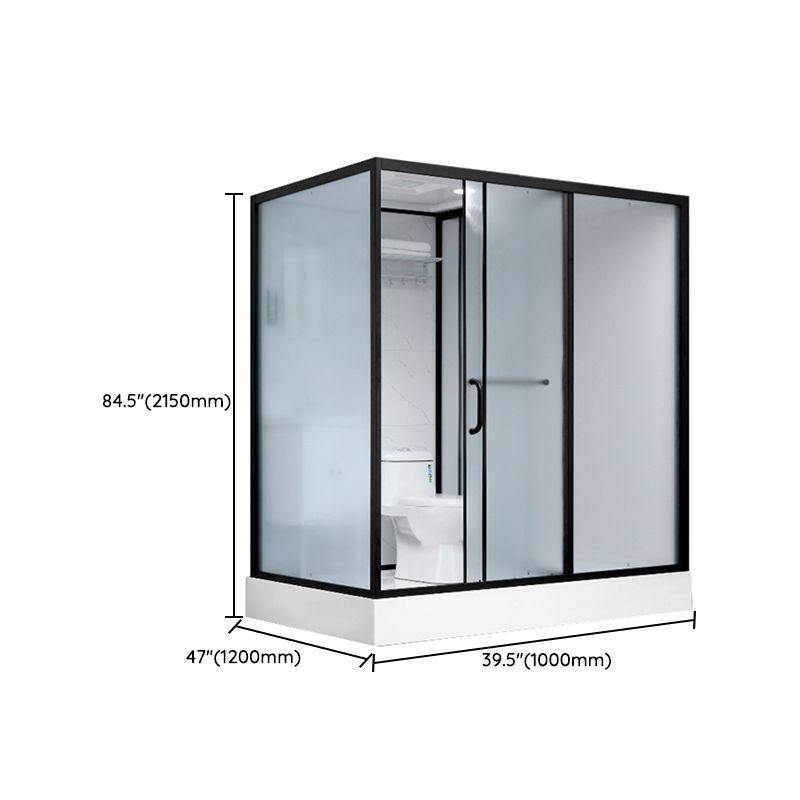 Single Sliding Shower Stall Rectangle Shower Stall with Rain Shower and Light Clearhalo 'Bathroom Remodel & Bathroom Fixtures' 'Home Improvement' 'home_improvement' 'home_improvement_shower_stalls_enclosures' 'Shower Stalls & Enclosures' 'shower_stalls_enclosures' 'Showers & Bathtubs' 1200x1200_5219f07d-7124-4952-8511-3b8f8d2b5911