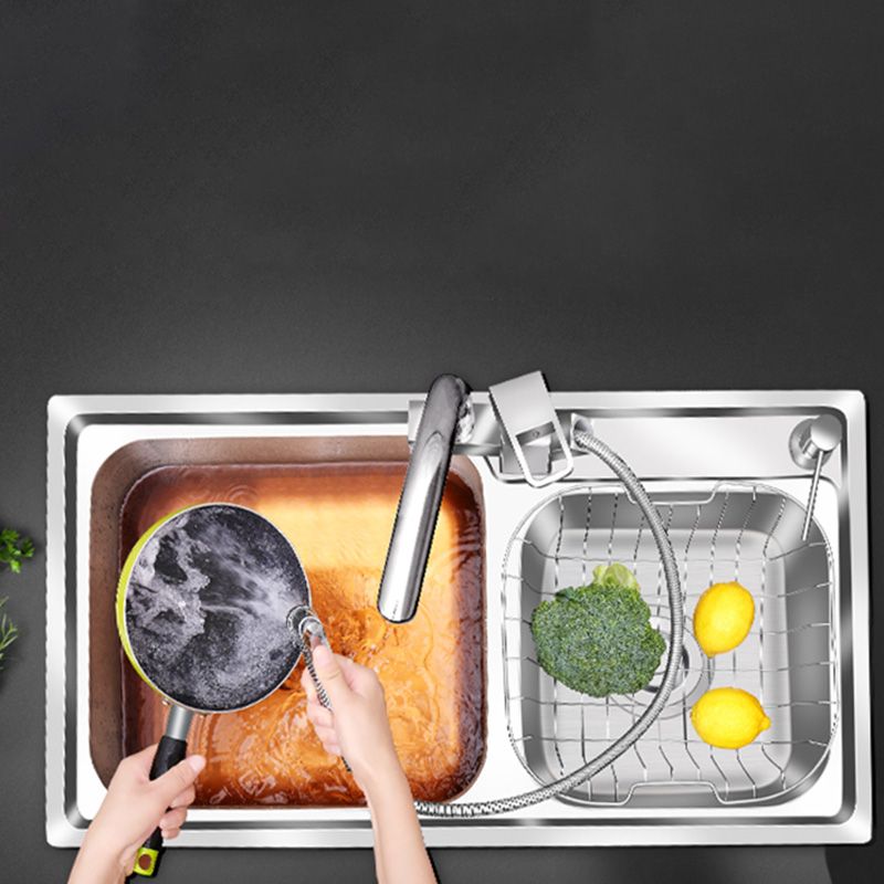 Modern Style Kitchen Sink Stainless Steel Corrosion Resistant Drop-In Kitchen Sink Clearhalo 'Home Improvement' 'home_improvement' 'home_improvement_kitchen_sinks' 'Kitchen Remodel & Kitchen Fixtures' 'Kitchen Sinks & Faucet Components' 'Kitchen Sinks' 'kitchen_sinks' 1200x1200_52287c8c-31dc-4d3b-a9d2-80f6ac9b51f3