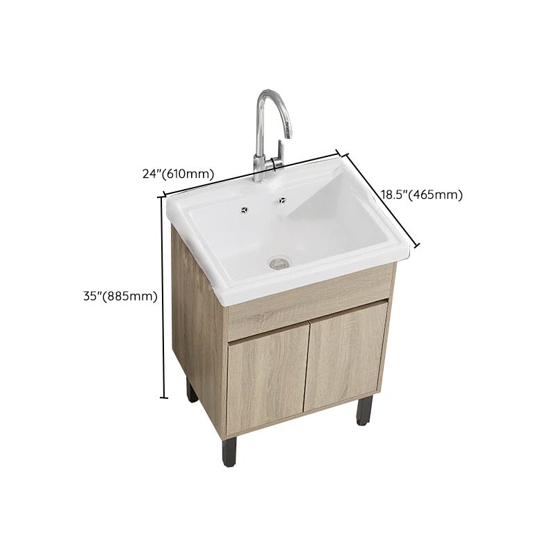 Modern Wood Bathroom Vanity Freestanding Single-Sink Bathroom Sink Vanity Clearhalo 'Bathroom Remodel & Bathroom Fixtures' 'Bathroom Vanities' 'bathroom_vanities' 'Home Improvement' 'home_improvement' 'home_improvement_bathroom_vanities' 1200x1200_52320bea-732b-475f-b197-f068b1329392