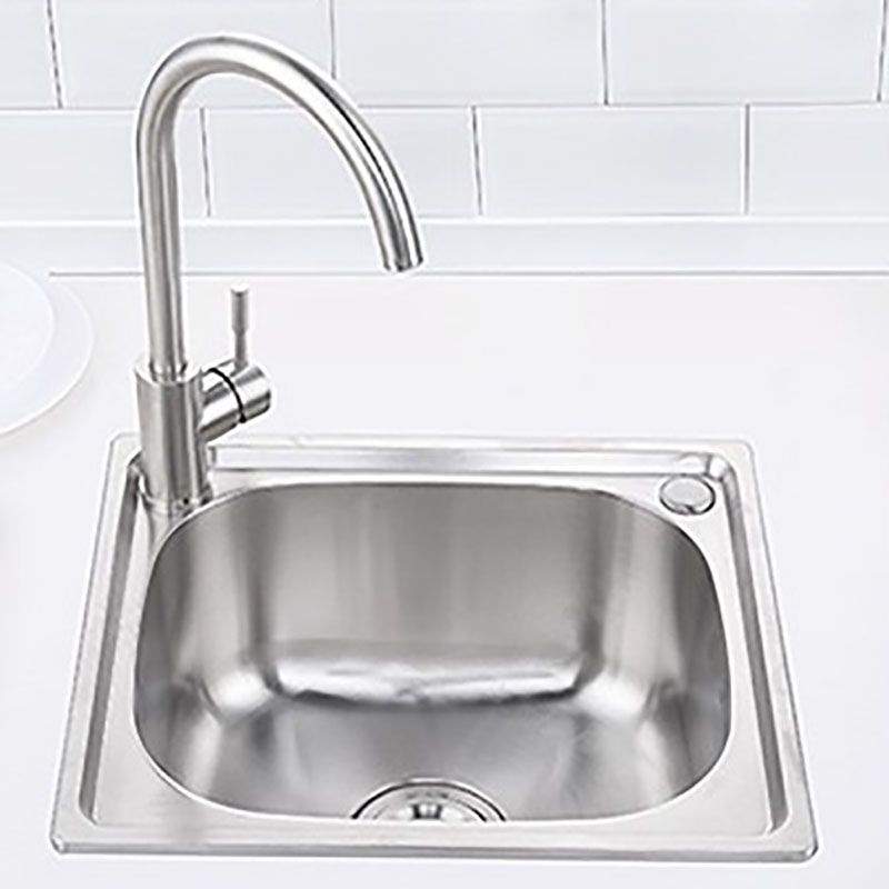 Single Bowl Kitchen Sink Stainless Steel Rectangle Sink with Basket Strainer Clearhalo 'Home Improvement' 'home_improvement' 'home_improvement_kitchen_sinks' 'Kitchen Remodel & Kitchen Fixtures' 'Kitchen Sinks & Faucet Components' 'Kitchen Sinks' 'kitchen_sinks' 1200x1200_52389433-4099-41d5-a89a-244ff0b82afb