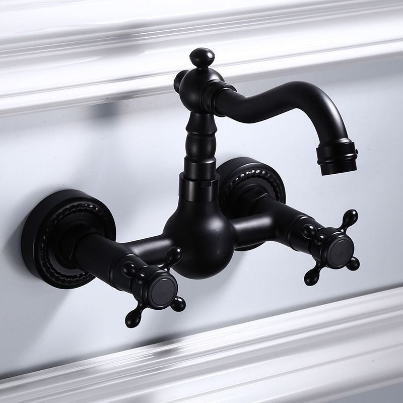 Black Wall Mounted Bathroom Faucet American Classic Widespread Sink Faucet Clearhalo 'Bathroom Remodel & Bathroom Fixtures' 'Bathroom Sink Faucets' 'Bathroom Sinks & Faucet Components' 'bathroom_sink_faucets' 'Home Improvement' 'home_improvement' 'home_improvement_bathroom_sink_faucets' 1200x1200_523ff224-8f59-484f-910a-636957ca5b45