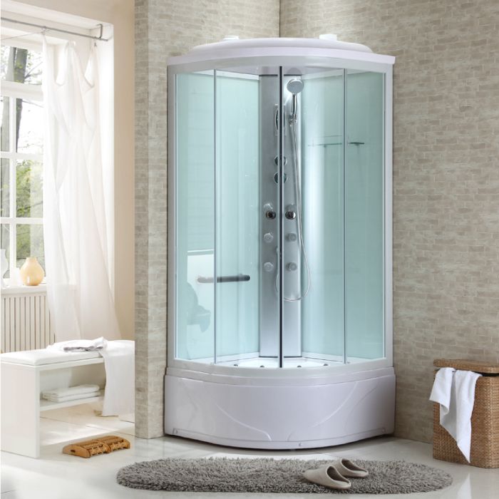 Round Tempered Glass Shower Stall Easy Clean Glass Shower Stall Clearhalo 'Bathroom Remodel & Bathroom Fixtures' 'Home Improvement' 'home_improvement' 'home_improvement_shower_stalls_enclosures' 'Shower Stalls & Enclosures' 'shower_stalls_enclosures' 'Showers & Bathtubs' 1200x1200_524b393a-f52f-4cff-8dc1-2f1df6e22c4e