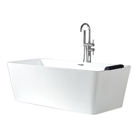 Modern Acrylic Home Bathtub Rectangular Freestanding Bath Tub in White Clearhalo 'Bathroom Remodel & Bathroom Fixtures' 'Bathtubs' 'Home Improvement' 'home_improvement' 'home_improvement_bathtubs' 'Showers & Bathtubs' 1200x1200_52569a58-b84d-4c88-859c-cf8d5c1b2446