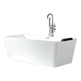 Modern Acrylic Home Bathtub Rectangular Freestanding Bath Tub in White Clearhalo 'Bathroom Remodel & Bathroom Fixtures' 'Bathtubs' 'Home Improvement' 'home_improvement' 'home_improvement_bathtubs' 'Showers & Bathtubs' 1200x1200_52569a58-b84d-4c88-859c-cf8d5c1b2446