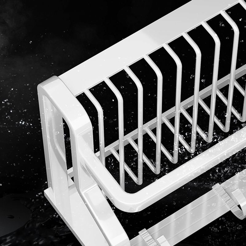 Contemporary Bath Hardware Set in Stainless Aluminum Matte White Robe Hooks/Bath Shelf Clearhalo 'Bathroom Hardware Sets' 'Bathroom Hardware' 'Bathroom Remodel & Bathroom Fixtures' 'bathroom_hardware_sets' 'Home Improvement' 'home_improvement' 'home_improvement_bathroom_hardware_sets' 1200x1200_526130bf-f624-4d6a-a72a-fe8bbf756032