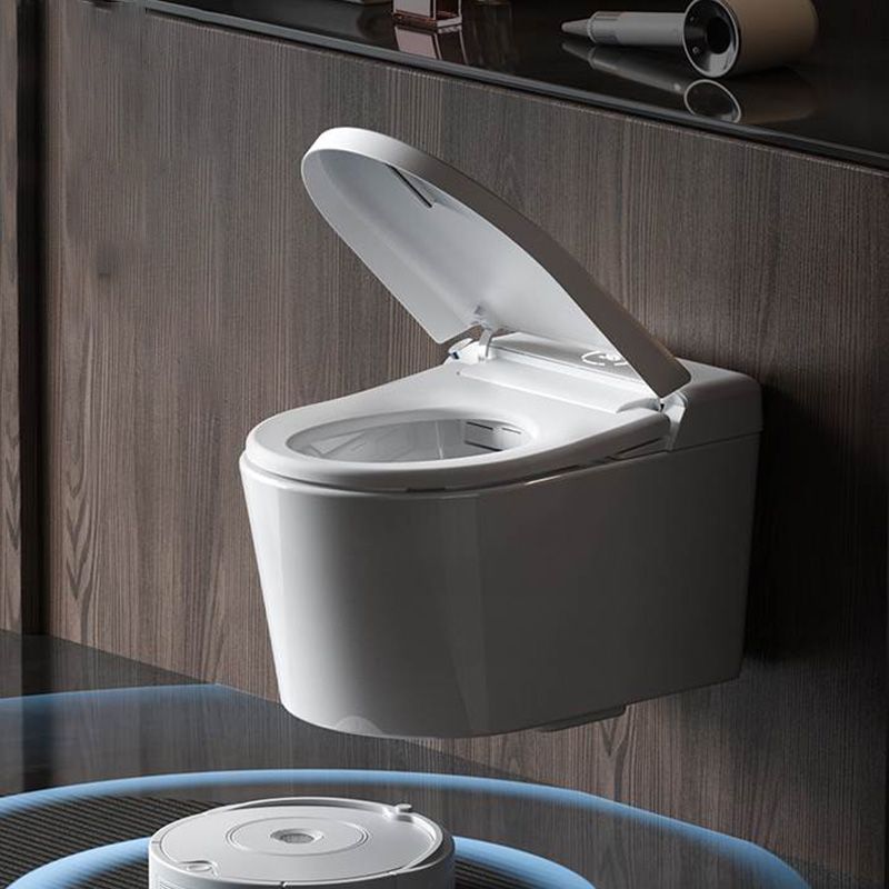 Contemporary Wall Hung Toilet Set in White Elongated Bowl Shape Clearhalo 'Bathroom Remodel & Bathroom Fixtures' 'Bidets' 'Home Improvement' 'home_improvement' 'home_improvement_bidets' 'Toilets & Bidets' 1200x1200_52635a7d-d677-4f9d-a8ec-7b894f892fa0