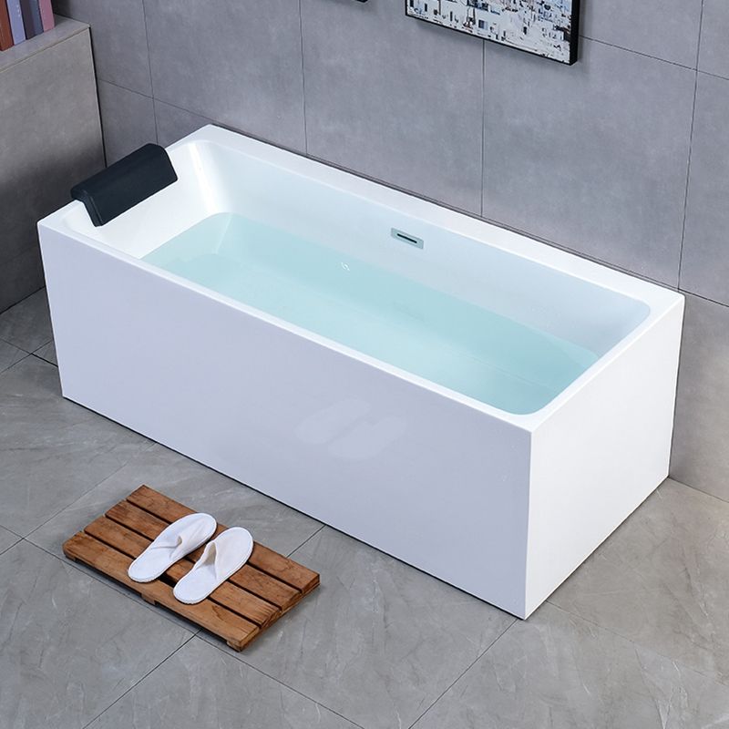 Modern Rectangular Bathtub Center White Freestanding Acrylic Bath Clearhalo 'Bathroom Remodel & Bathroom Fixtures' 'Bathtubs' 'Home Improvement' 'home_improvement' 'home_improvement_bathtubs' 'Showers & Bathtubs' 1200x1200_5281a979-3c1e-4078-aa04-42f312ad4aec