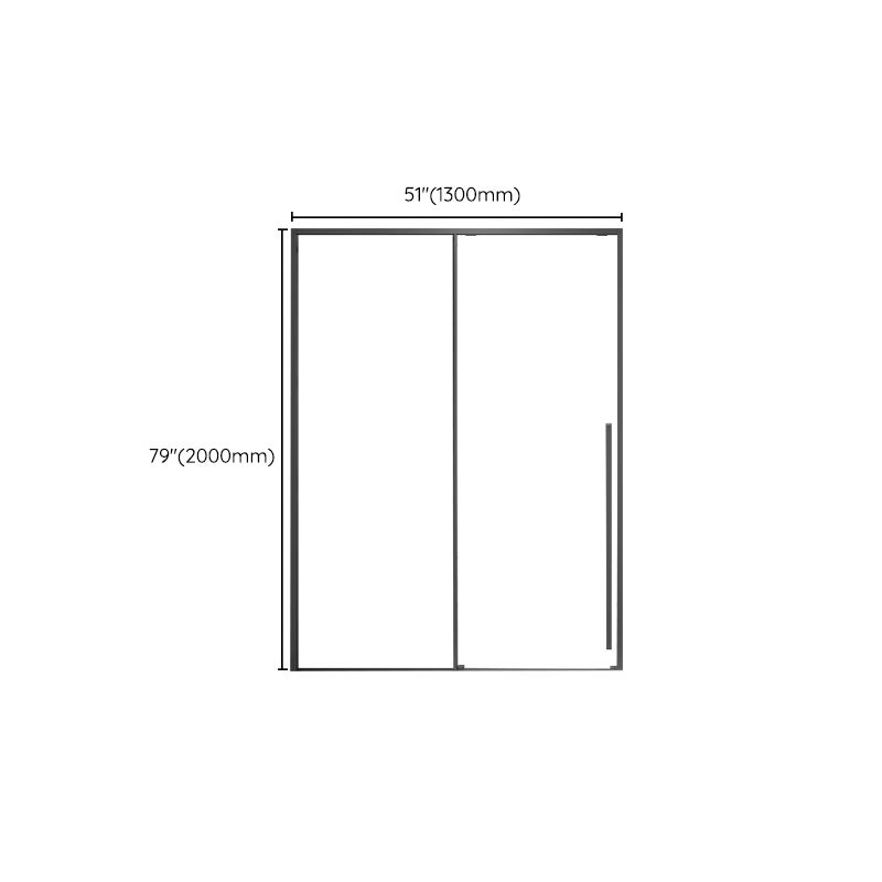 Gray Narrow Side Shower Door Single Sliding Door Tempered Glass Shower Door Clearhalo 'Bathroom Remodel & Bathroom Fixtures' 'Home Improvement' 'home_improvement' 'home_improvement_shower_tub_doors' 'Shower and Tub Doors' 'shower_tub_doors' 'Showers & Bathtubs' 1200x1200_52a8162f-cb7e-45d2-a847-bff46976c891