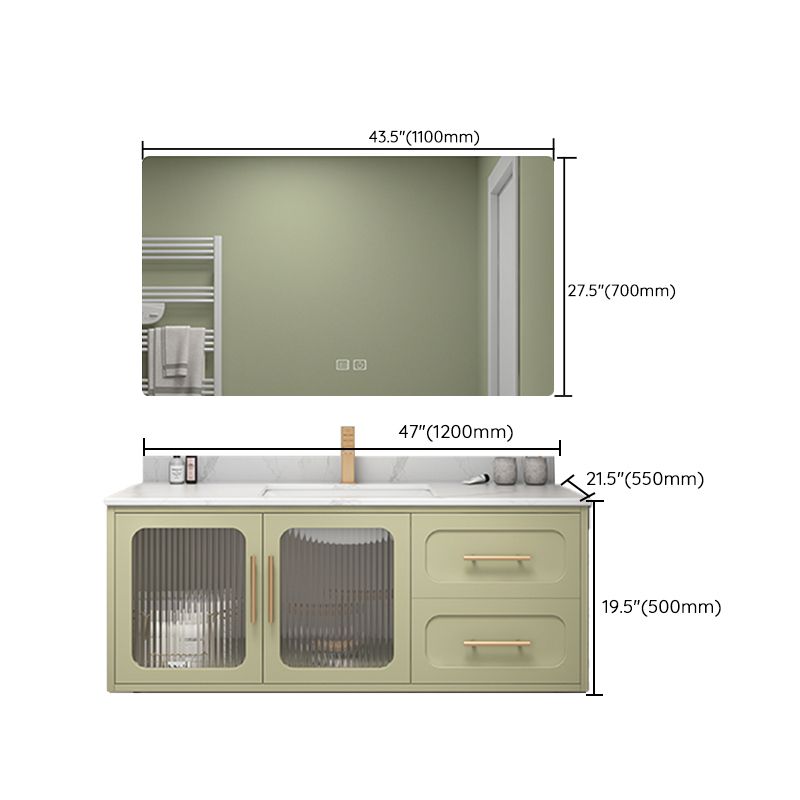 Double Sink Bath Vanity 2 Drawers Wall Mount Rectangle Vanity Set with Mirror Clearhalo 'Bathroom Remodel & Bathroom Fixtures' 'Bathroom Vanities' 'bathroom_vanities' 'Home Improvement' 'home_improvement' 'home_improvement_bathroom_vanities' 1200x1200_52bc116c-8cfd-416a-b3b2-3b0da6662ac6