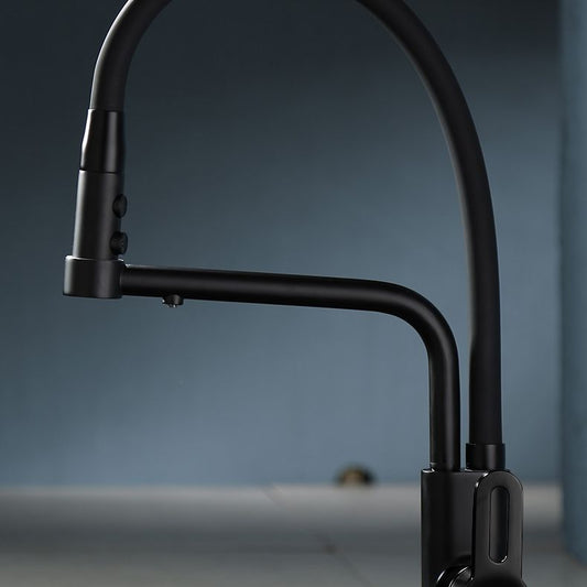 Modern Pull Down Single Handle Kitchen Faucet Desk Mounted Faucet Clearhalo 'Home Improvement' 'home_improvement' 'home_improvement_kitchen_faucets' 'Kitchen Faucets' 'Kitchen Remodel & Kitchen Fixtures' 'Kitchen Sinks & Faucet Components' 'kitchen_faucets' 1200x1200_52cb0c1e-f91b-43cb-a598-d9c3b2249277