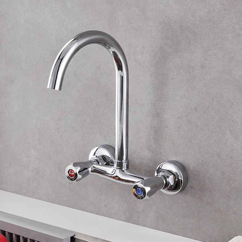 Modern Kitchen Tub Faucet Knob Two Handle Wall Mounted Faucet Clearhalo 'Home Improvement' 'home_improvement' 'home_improvement_kitchen_faucets' 'Kitchen Faucets' 'Kitchen Remodel & Kitchen Fixtures' 'Kitchen Sinks & Faucet Components' 'kitchen_faucets' 1200x1200_52d1edab-46e0-4dc2-b11b-1882d013d5b5
