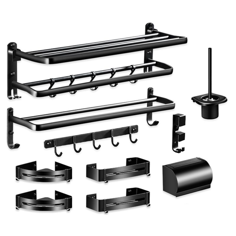 Modern Aluminum Bath Hardware Set Black Bathroom Accessory Kit Clearhalo 'Bathroom Hardware Sets' 'Bathroom Hardware' 'Bathroom Remodel & Bathroom Fixtures' 'bathroom_hardware_sets' 'Home Improvement' 'home_improvement' 'home_improvement_bathroom_hardware_sets' 1200x1200_52df4483-b04a-4ea7-94b3-f3eae43e6d5e