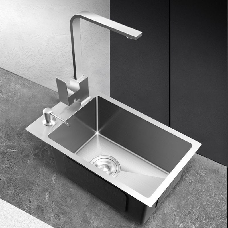 Single Bowl Kitchen Sink Stainless Steel Kitchen Sink with Rectangle Shape Clearhalo 'Home Improvement' 'home_improvement' 'home_improvement_kitchen_sinks' 'Kitchen Remodel & Kitchen Fixtures' 'Kitchen Sinks & Faucet Components' 'Kitchen Sinks' 'kitchen_sinks' 1200x1200_52ec5f25-5729-4fab-9304-58250a259cd4