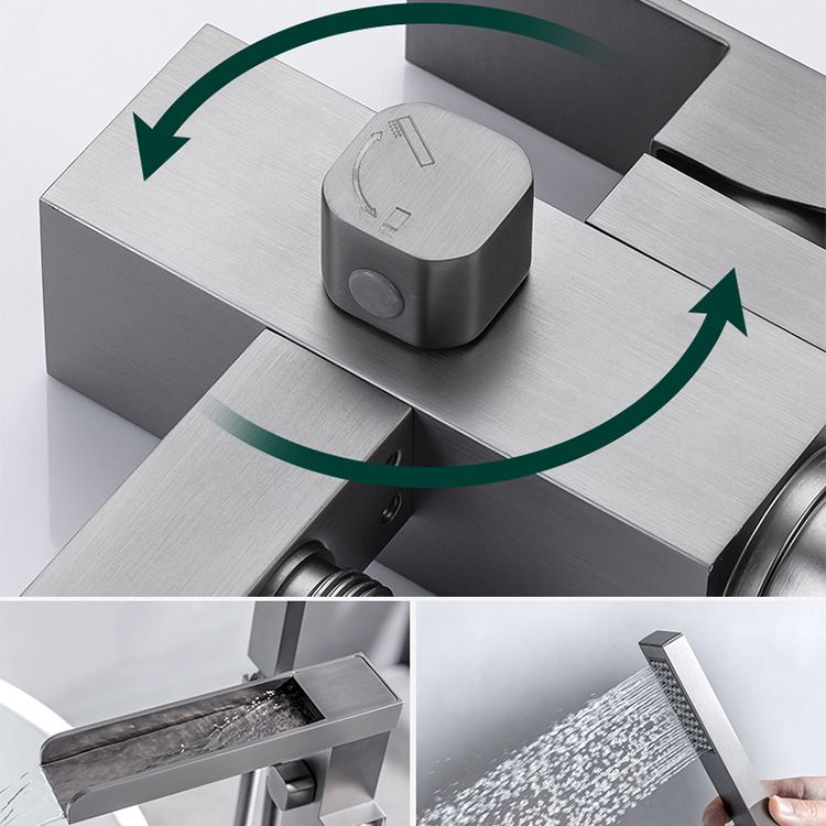 Floor Mounted Metal Freestanding Tub Filler Waterfall Freestanding Bathtub Faucet Clearhalo 'Bathroom Remodel & Bathroom Fixtures' 'Bathtub Faucets' 'bathtub_faucets' 'Home Improvement' 'home_improvement' 'home_improvement_bathtub_faucets' 1200x1200_52f1fdab-5831-4e27-970d-49000dc471dc