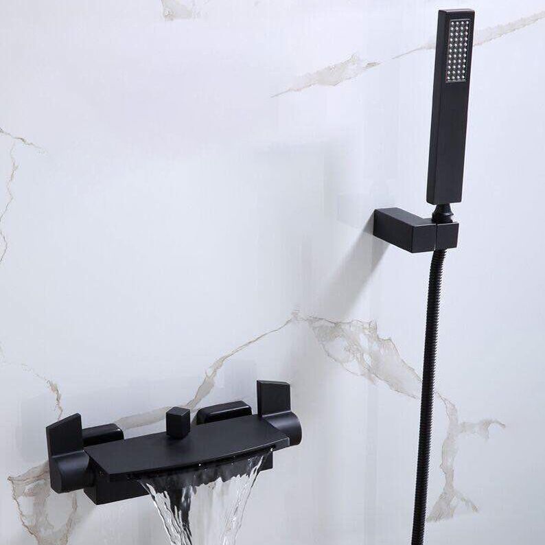Waterfall Bath Faucet Adjustable Water Flow Wall Mounted Bathroom Faucet Clearhalo 'Bathroom Remodel & Bathroom Fixtures' 'Bathtub Faucets' 'bathtub_faucets' 'Home Improvement' 'home_improvement' 'home_improvement_bathtub_faucets' 1200x1200_5305b8bc-e23d-4aac-b814-610d9eaf4e6a