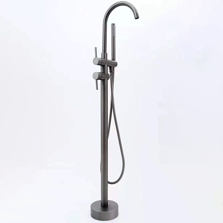Floor Mounted Freestanding Tub Filler Single Handle Freestanding Faucet with Hose Clearhalo 'Bathroom Remodel & Bathroom Fixtures' 'Bathtub Faucets' 'bathtub_faucets' 'Home Improvement' 'home_improvement' 'home_improvement_bathtub_faucets' 1200x1200_5308b377-d9f2-4701-91fe-518249c2a54f