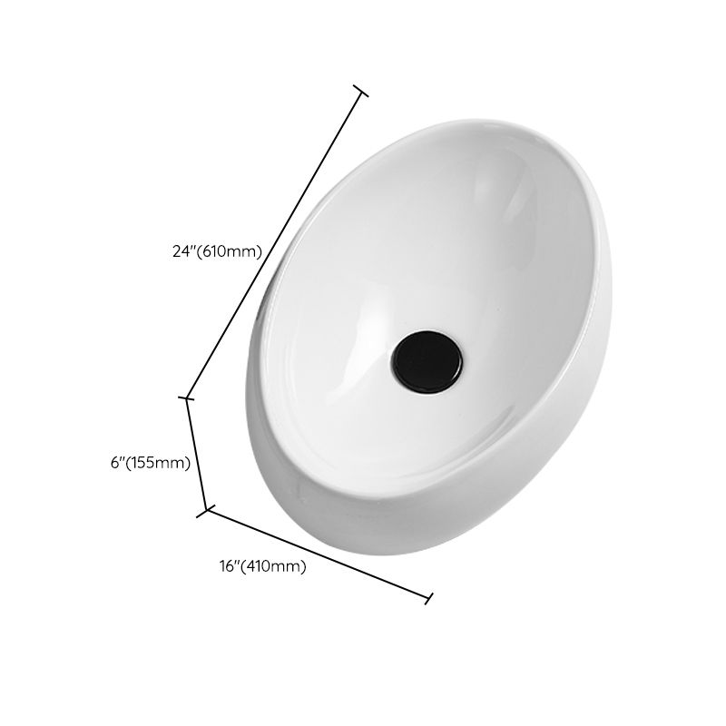 Traditional Vessel Lavatory Sink Oval Porcelain with Pop-Up Drain Basin Sink Clearhalo 'Bathroom Remodel & Bathroom Fixtures' 'Bathroom Sinks & Faucet Components' 'Bathroom Sinks' 'bathroom_sink' 'Home Improvement' 'home_improvement' 'home_improvement_bathroom_sink' 1200x1200_5314d795-3676-4982-ba13-03a41bbaa2dc