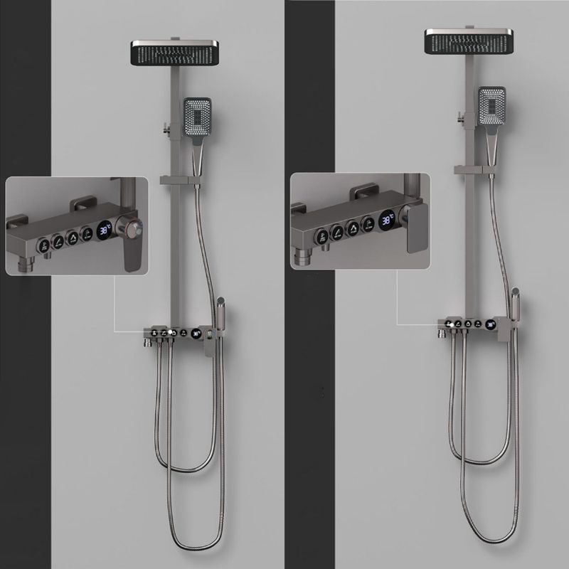 Contemporary Style Brass Shower Faucet with Shower Arm Wall Mounted Shower Combo Clearhalo 'Bathroom Remodel & Bathroom Fixtures' 'Home Improvement' 'home_improvement' 'home_improvement_shower_faucets' 'Shower Faucets & Systems' 'shower_faucets' 'Showers & Bathtubs Plumbing' 'Showers & Bathtubs' 1200x1200_531c5ca7-8814-452f-a4d6-cbd8658aa10a