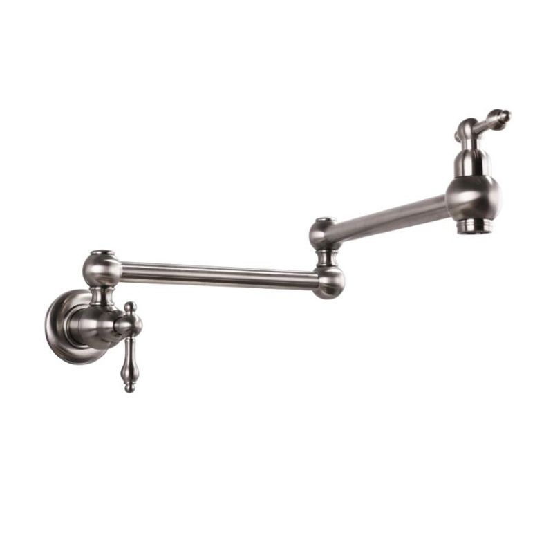 Contemporary Pull Down Wall Mounted Double Handles Pot Filler Low Profile Filler Clearhalo 'Home Improvement' 'home_improvement' 'home_improvement_kitchen_faucets' 'Kitchen Faucets' 'Kitchen Remodel & Kitchen Fixtures' 'Kitchen Sinks & Faucet Components' 'kitchen_faucets' 1200x1200_53299768-350e-41a9-9bc8-7096ab89c029