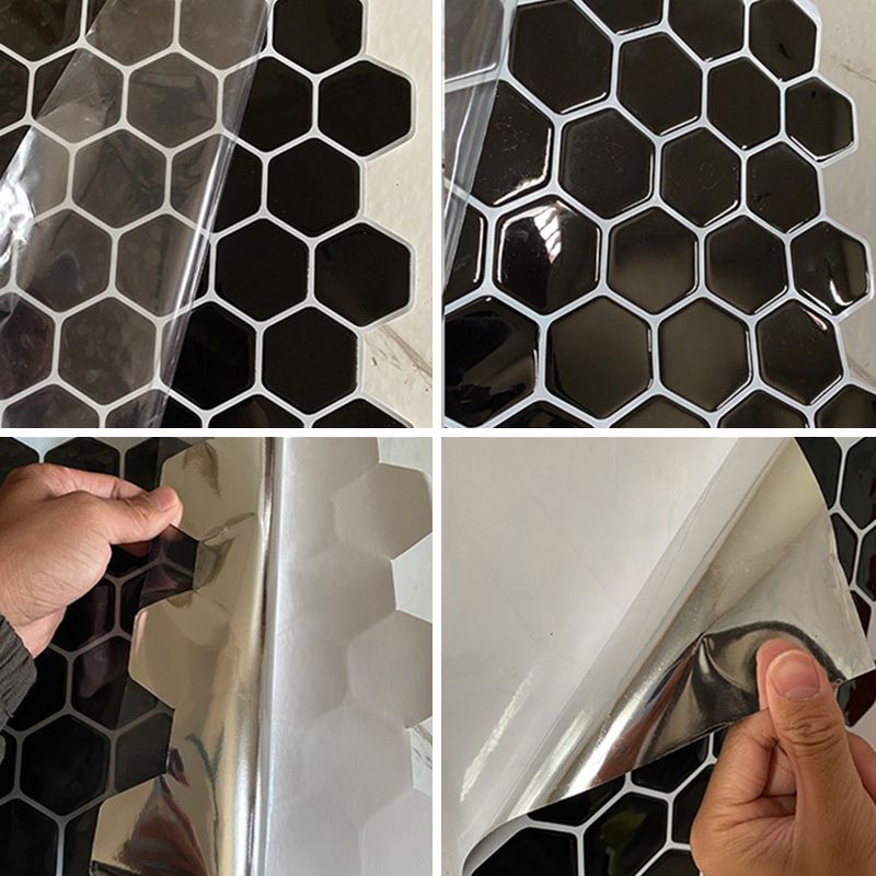 Hexagon Wall Tile Grease Proofing Steel and Pick Kitchen Wallpaper Clearhalo 'Flooring 'Home Improvement' 'home_improvement' 'home_improvement_peel_stick_blacksplash' 'Peel & Stick Backsplash Tile' 'peel_stick_blacksplash' 'Walls & Ceilings' Walls and Ceiling' 1200x1200_533de4cf-1dbf-48ac-bb69-4df4aeb9ab2e