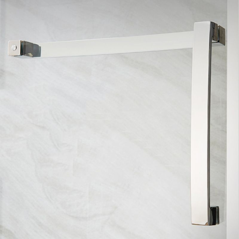 Silver Semi Frameless Single Move Tempered Glass Shower Door Clearhalo 'Bathroom Remodel & Bathroom Fixtures' 'Home Improvement' 'home_improvement' 'home_improvement_shower_tub_doors' 'Shower and Tub Doors' 'shower_tub_doors' 'Showers & Bathtubs' 1200x1200_53520ff2-e35c-45f7-a31d-716a11004d6e