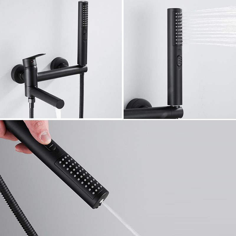 Wall Mounted Metal Tub Filler Single Handle Swivel Tub Faucet Trim Clearhalo 'Bathroom Remodel & Bathroom Fixtures' 'Bathtub Faucets' 'bathtub_faucets' 'Home Improvement' 'home_improvement' 'home_improvement_bathtub_faucets' 1200x1200_535c8301-ce2d-4d97-a817-854812d8d6eb