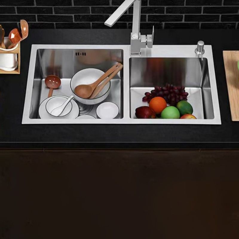 Double Basin Kitchen Sink Contemporary with Drain Assembly Sink Clearhalo 'Home Improvement' 'home_improvement' 'home_improvement_kitchen_sinks' 'Kitchen Remodel & Kitchen Fixtures' 'Kitchen Sinks & Faucet Components' 'Kitchen Sinks' 'kitchen_sinks' 1200x1200_53634869-7189-49f2-93b2-687a20a09d3f