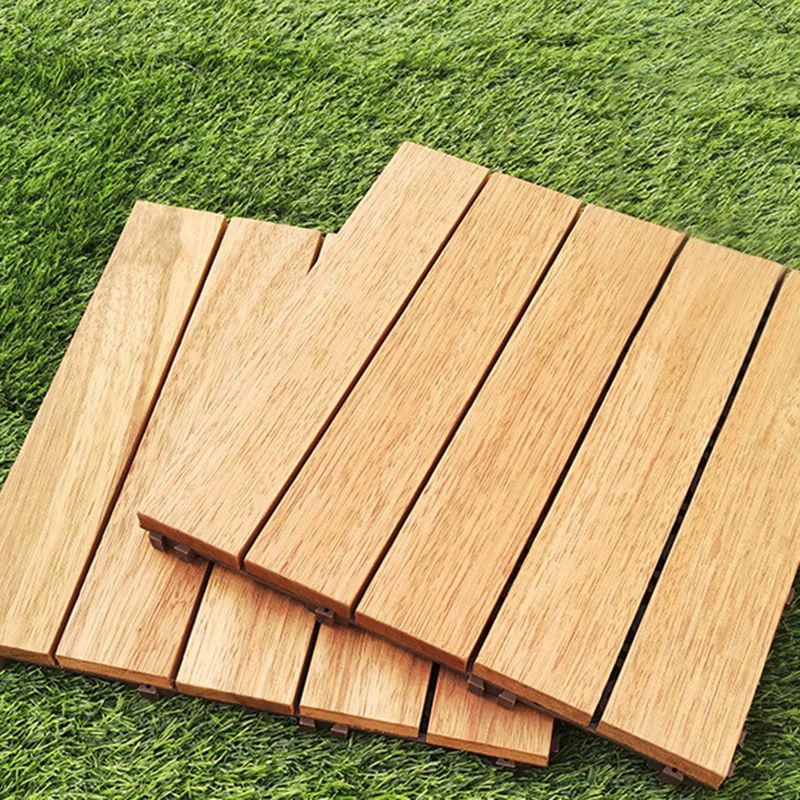 Teak Finish 5-Slat Square Wood Flooring Tile Interlocking Outdoor Flooring Tiles Clearhalo 'Home Improvement' 'home_improvement' 'home_improvement_outdoor_deck_tiles_planks' 'Outdoor Deck Tiles & Planks' 'Outdoor Flooring & Tile' 'Outdoor Remodel' 'outdoor_deck_tiles_planks' 1200x1200_5372e8f6-400f-4e1c-b946-a34b12206a9e