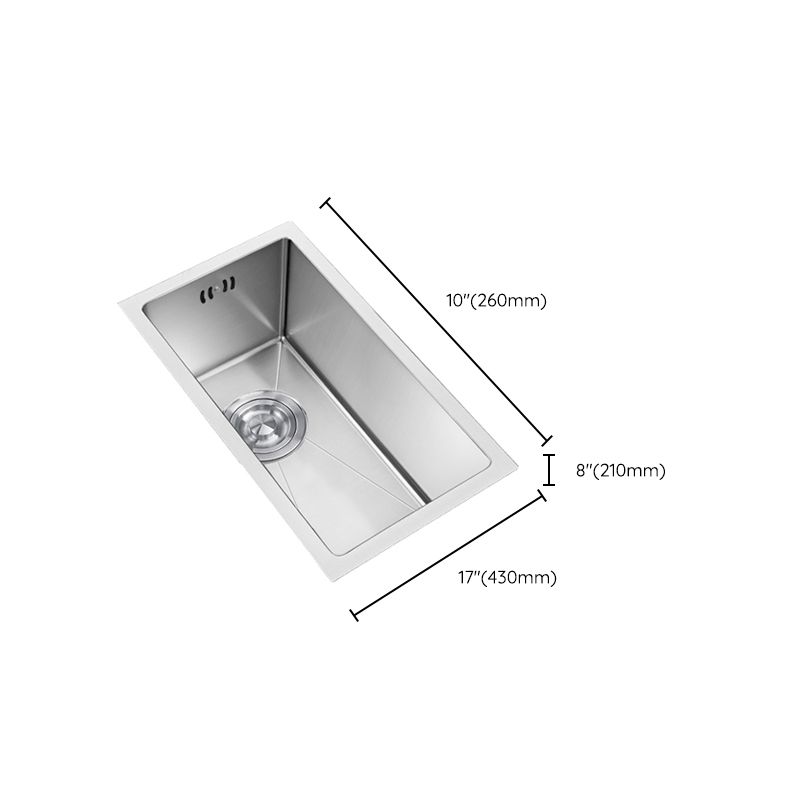Rectangle Stainless Steel Sink Single Bowl Modern Kitchen Sink with Strainer Clearhalo 'Home Improvement' 'home_improvement' 'home_improvement_kitchen_sinks' 'Kitchen Remodel & Kitchen Fixtures' 'Kitchen Sinks & Faucet Components' 'Kitchen Sinks' 'kitchen_sinks' 1200x1200_5376ff7d-8938-4be9-9754-a8990d997dc2