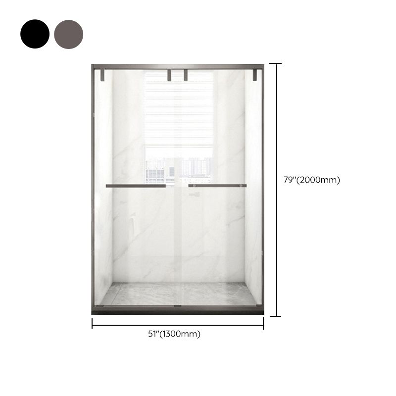 Tempered Glass Shower Door with Stone Base, Dual Moving Semi Frameless Shower Bath Door Clearhalo 'Bathroom Remodel & Bathroom Fixtures' 'Home Improvement' 'home_improvement' 'home_improvement_shower_tub_doors' 'Shower and Tub Doors' 'shower_tub_doors' 'Showers & Bathtubs' 1200x1200_537d3437-b2d3-463a-9f38-8605e683a4a1