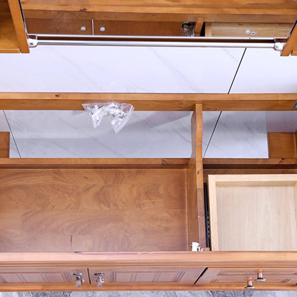 Wood Traditional Sink Vanity Freestanding Bathroom Vanity with Mirror Clearhalo 'Bathroom Remodel & Bathroom Fixtures' 'Bathroom Vanities' 'bathroom_vanities' 'Home Improvement' 'home_improvement' 'home_improvement_bathroom_vanities' 1200x1200_537ee5b8-705e-44fb-bdd2-871d79de2bea