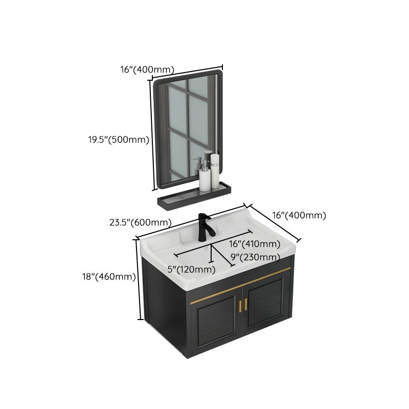 Modern Bathroom Vanity Cabinet Single Sink Space Saver Vanity Clearhalo 'Bathroom Remodel & Bathroom Fixtures' 'Bathroom Vanities' 'bathroom_vanities' 'Home Improvement' 'home_improvement' 'home_improvement_bathroom_vanities' 1200x1200_539787ba-f880-4ccc-b881-ca3536374eff