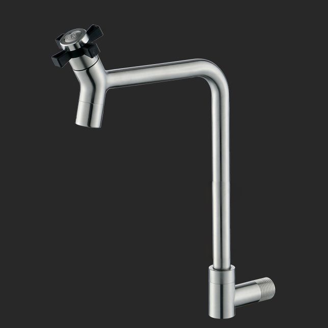 Black and Silver Faucets 1-Handle and 1-Hole Single Level Stainless Steel Bar Faucet Clearhalo 'Home Improvement' 'home_improvement' 'home_improvement_kitchen_faucets' 'Kitchen Faucets' 'Kitchen Remodel & Kitchen Fixtures' 'Kitchen Sinks & Faucet Components' 'kitchen_faucets' 1200x1200_53c1bdac-2663-464e-972f-b2399f10da74