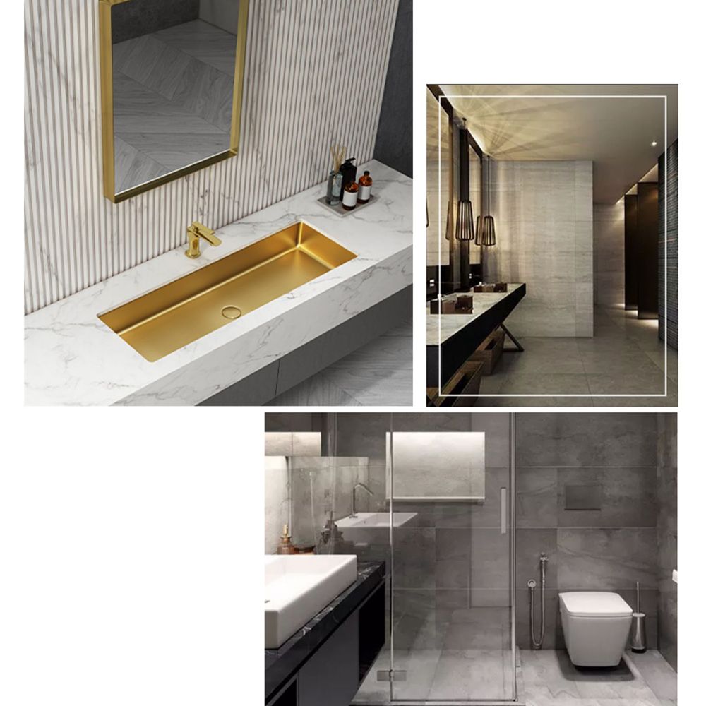 Modern Style Bathroom Sink Rectangular Metal Bathroom Sink with Faucet Clearhalo 'Bathroom Remodel & Bathroom Fixtures' 'Bathroom Sinks & Faucet Components' 'Bathroom Sinks' 'bathroom_sink' 'Home Improvement' 'home_improvement' 'home_improvement_bathroom_sink' 1200x1200_53c1e32a-6e61-4337-853e-3707af589915