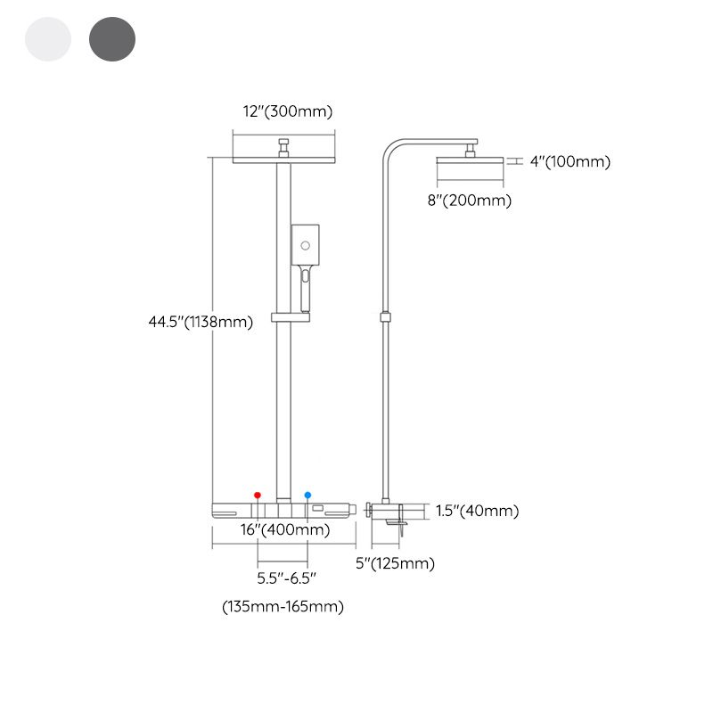 Simplicity Shower Combo Solid Color Valve Included Shower Head Combo Clearhalo 'Bathroom Remodel & Bathroom Fixtures' 'Home Improvement' 'home_improvement' 'home_improvement_shower_faucets' 'Shower Faucets & Systems' 'shower_faucets' 'Showers & Bathtubs Plumbing' 'Showers & Bathtubs' 1200x1200_53c4363b-46f7-4447-ae68-d81c6fee2ad3