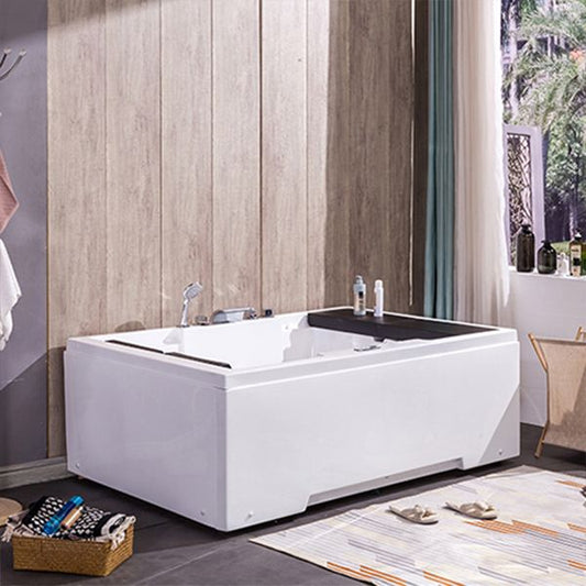 Freestanding Bath Acrylic Soaking White Rectangular Modern Bathtub Clearhalo 'Bathroom Remodel & Bathroom Fixtures' 'Bathtubs' 'Home Improvement' 'home_improvement' 'home_improvement_bathtubs' 'Showers & Bathtubs' 1200x1200_53cf88f9-d888-4922-87c8-ed6de63ac0a7