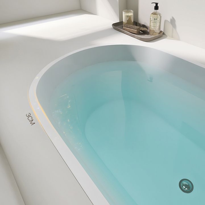 Modern Oval Drop-in Bath Tub 23.22" H White Acrylic Bathtub for Home Clearhalo 'Bathroom Remodel & Bathroom Fixtures' 'Bathtubs' 'Home Improvement' 'home_improvement' 'home_improvement_bathtubs' 'Showers & Bathtubs' 1200x1200_53d1e136-7d7a-4018-98a0-ca073218cca0