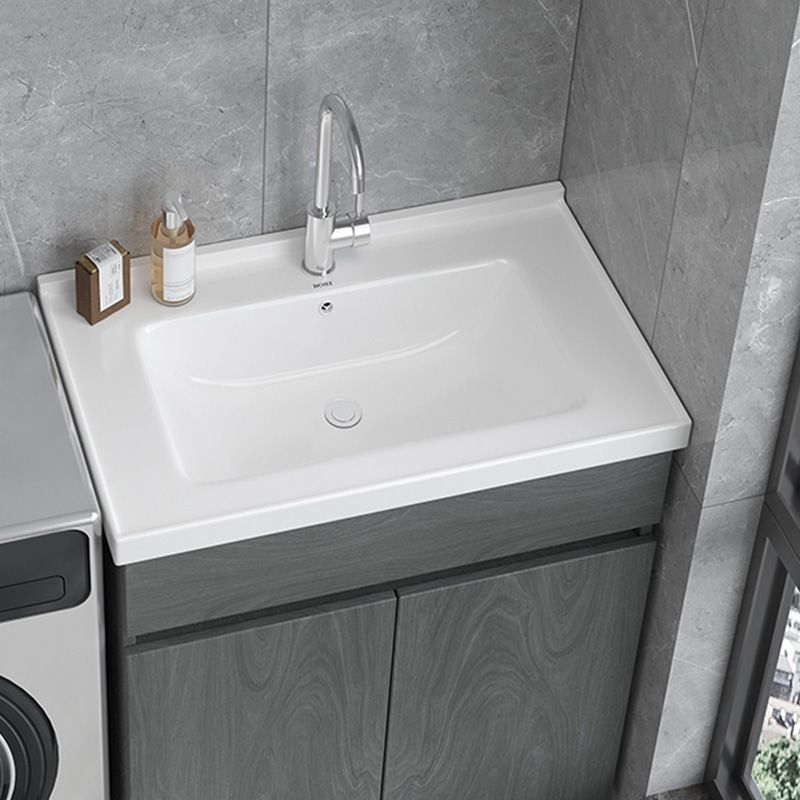 Contemporary Bathroom Sink Rectangular Porcelain Drop-in Bathroom Sink with Pop-Up Drain Clearhalo 'Bathroom Remodel & Bathroom Fixtures' 'Bathroom Sinks & Faucet Components' 'Bathroom Sinks' 'bathroom_sink' 'Home Improvement' 'home_improvement' 'home_improvement_bathroom_sink' 1200x1200_54030478-cb8a-4358-aa60-b0d29c205f25