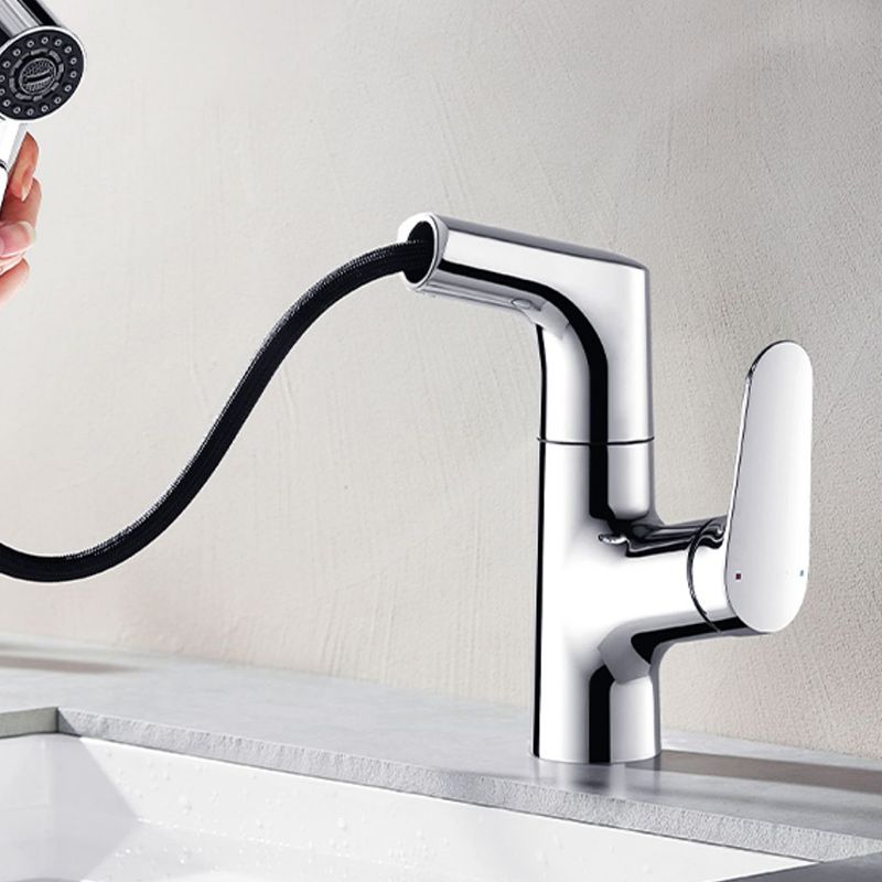 Lever Handles Sink Faucet Single Hole Chrome Brass Bathroom Sink Faucet Clearhalo 'Bathroom Remodel & Bathroom Fixtures' 'Bathroom Sink Faucets' 'Bathroom Sinks & Faucet Components' 'bathroom_sink_faucets' 'Home Improvement' 'home_improvement' 'home_improvement_bathroom_sink_faucets' 1200x1200_54091f3e-58a8-4968-b54c-dfc7a4b5a541