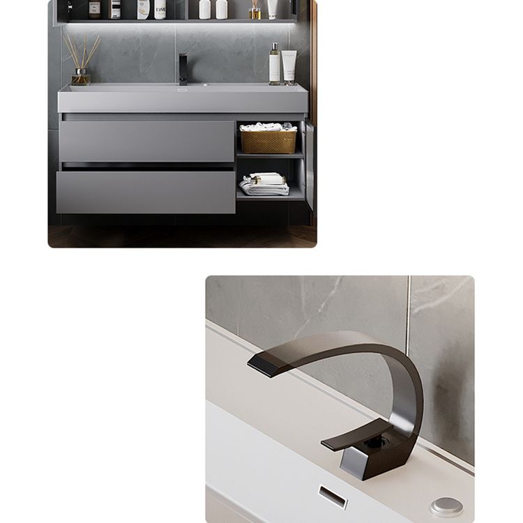 Contemporary Vanity Sink Wooden Wall-Mounted Bathroom Vanity Cabinet in Gray Clearhalo 'Bathroom Remodel & Bathroom Fixtures' 'Bathroom Vanities' 'bathroom_vanities' 'Home Improvement' 'home_improvement' 'home_improvement_bathroom_vanities' 1200x1200_540d2eac-1195-450b-8420-a4939a0dbdd4