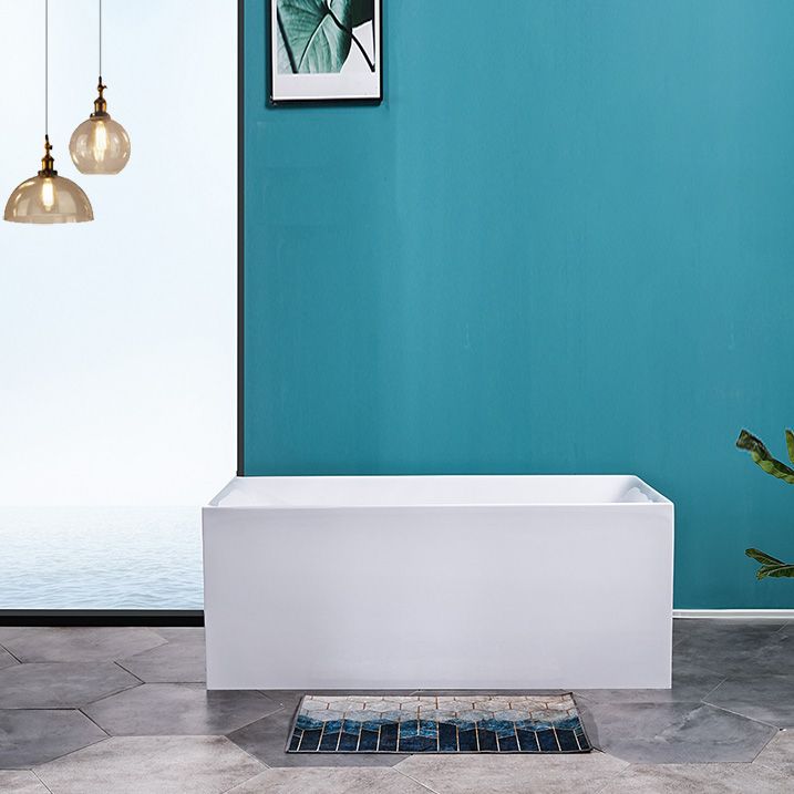 Antique Finish Bathtub Modern Rectangular Back to Wall Soaking Bath Tub Clearhalo 'Bathroom Remodel & Bathroom Fixtures' 'Bathtubs' 'Home Improvement' 'home_improvement' 'home_improvement_bathtubs' 'Showers & Bathtubs' 1200x1200_5411bd0e-8987-404f-a45b-8d8f60c263b2