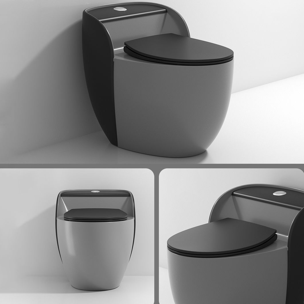 Modern Flush Toilet Ceramic Round-Front One-Piece Toilet with Slow Close Seat Clearhalo 'Bathroom Remodel & Bathroom Fixtures' 'Home Improvement' 'home_improvement' 'home_improvement_toilets' 'Toilets & Bidets' 'Toilets' 1200x1200_542efa49-d98a-4891-956a-695efcece6a8