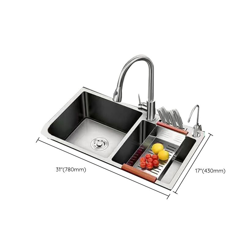 Modern Style Kitchen Sink Stainless Steel Dirt Resistant Kitchen Sink Clearhalo 'Home Improvement' 'home_improvement' 'home_improvement_kitchen_sinks' 'Kitchen Remodel & Kitchen Fixtures' 'Kitchen Sinks & Faucet Components' 'Kitchen Sinks' 'kitchen_sinks' 1200x1200_5431c744-c099-45e0-a500-b2b785c96d56