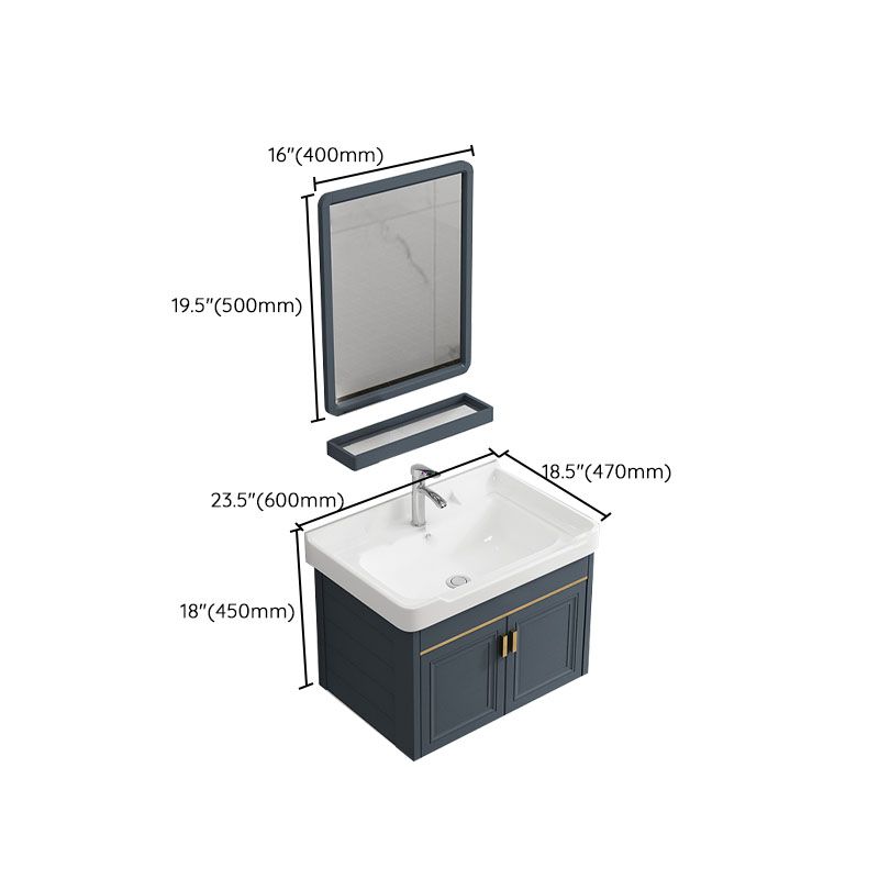 Modern Metal Blue Wall Mount Sink Vanity Faucet Included for Bathroom Clearhalo 'Bathroom Remodel & Bathroom Fixtures' 'Bathroom Vanities' 'bathroom_vanities' 'Home Improvement' 'home_improvement' 'home_improvement_bathroom_vanities' 1200x1200_5435db40-be7e-46fd-a553-5e119c2504cb