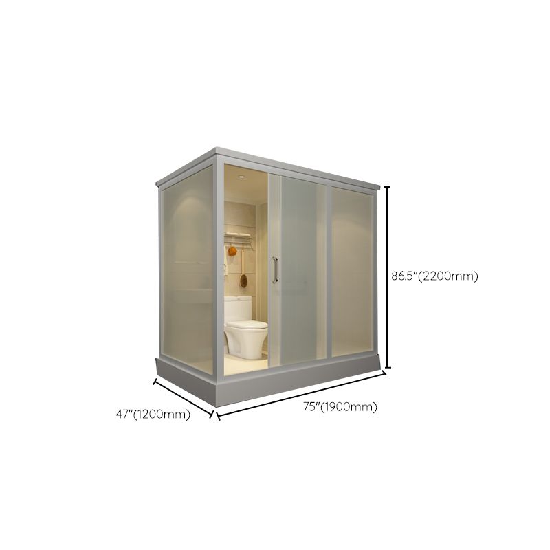 Contemporary Framed Shower Stall Frosted Shower Stall with Ceiling Clearhalo 'Bathroom Remodel & Bathroom Fixtures' 'Home Improvement' 'home_improvement' 'home_improvement_shower_stalls_enclosures' 'Shower Stalls & Enclosures' 'shower_stalls_enclosures' 'Showers & Bathtubs' 1200x1200_545d6192-3d49-4921-bf26-95d5efe489b6